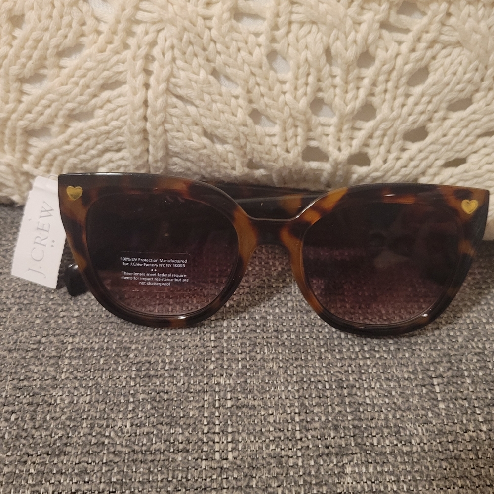 J. Crew Tortoise Heart Accent Sunglasses